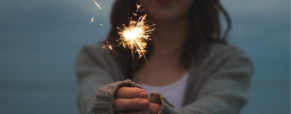 Woman with sparkler